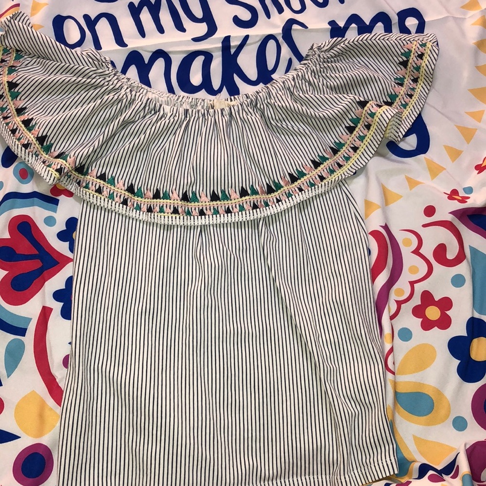Wall Flower off the shoulder blouse